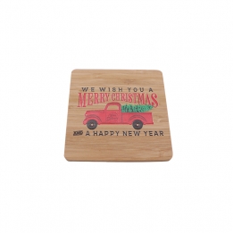 9cm Square Bamboo Coaster Set | Natural Moso Bamboo Cup Coasters for Table Protection