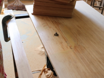 The company has added a new uv production line for bamboo desktop